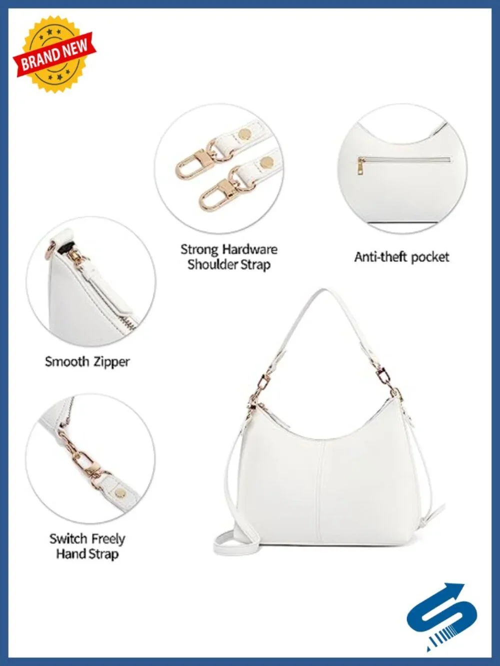Women's PU Leather Small Shoulder Bag Crossbody Purse Work Travel
